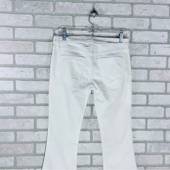 Current/Elliott The Cropped Flip Flop Raw Hem Jeans in Sugar White Size 25 - Picture 9 of 10